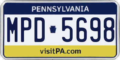 PA license plate MPD5698