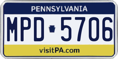 PA license plate MPD5706