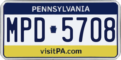 PA license plate MPD5708