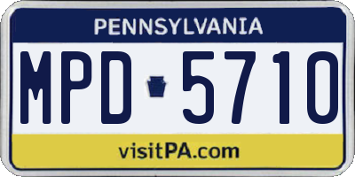PA license plate MPD5710
