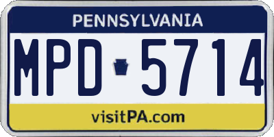 PA license plate MPD5714