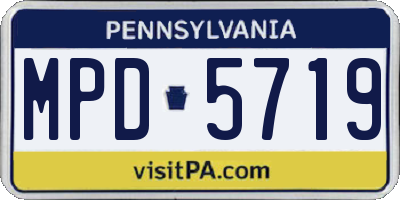 PA license plate MPD5719