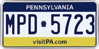 PA license plate MPD5723