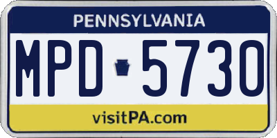 PA license plate MPD5730