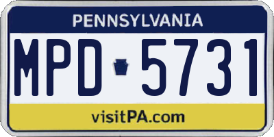 PA license plate MPD5731