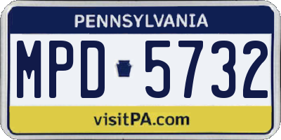 PA license plate MPD5732