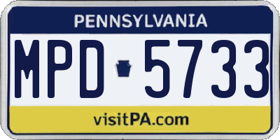 PA license plate MPD5733