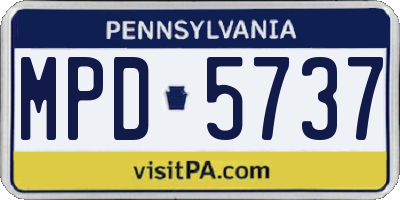 PA license plate MPD5737