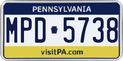 PA license plate MPD5738