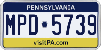 PA license plate MPD5739