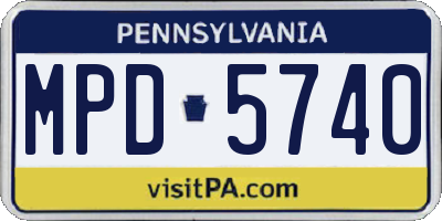 PA license plate MPD5740