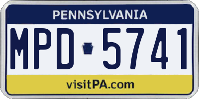 PA license plate MPD5741
