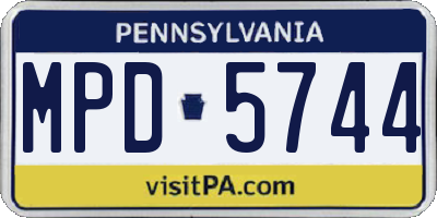 PA license plate MPD5744