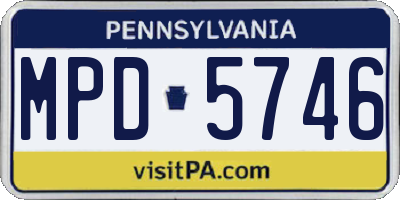 PA license plate MPD5746