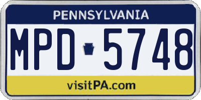 PA license plate MPD5748