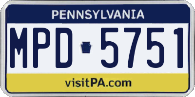 PA license plate MPD5751