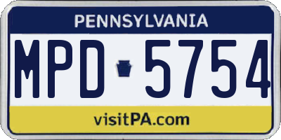 PA license plate MPD5754
