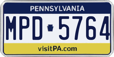 PA license plate MPD5764