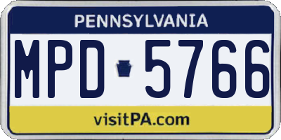 PA license plate MPD5766