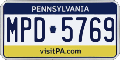 PA license plate MPD5769