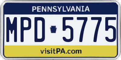 PA license plate MPD5775