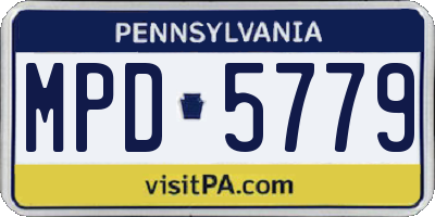 PA license plate MPD5779