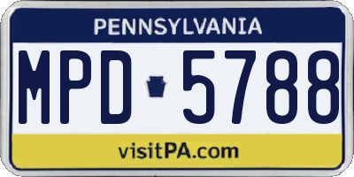 PA license plate MPD5788