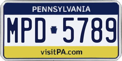 PA license plate MPD5789