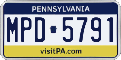 PA license plate MPD5791