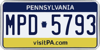 PA license plate MPD5793