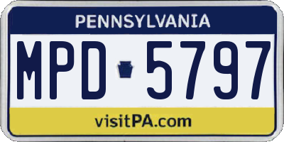 PA license plate MPD5797