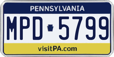PA license plate MPD5799