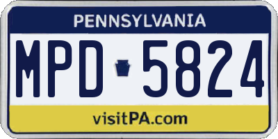 PA license plate MPD5824