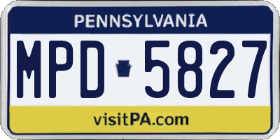 PA license plate MPD5827