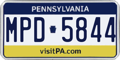 PA license plate MPD5844