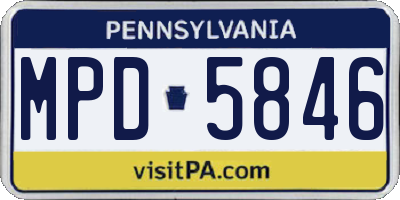 PA license plate MPD5846