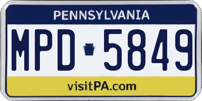 PA license plate MPD5849