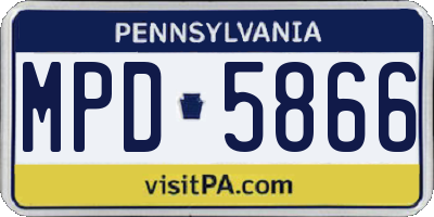 PA license plate MPD5866
