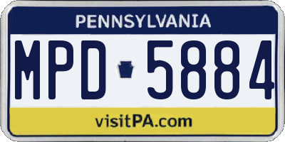 PA license plate MPD5884