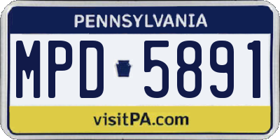 PA license plate MPD5891