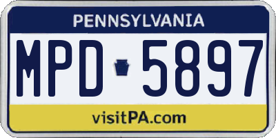 PA license plate MPD5897