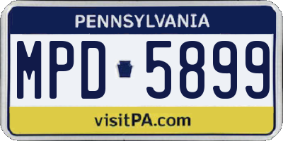 PA license plate MPD5899