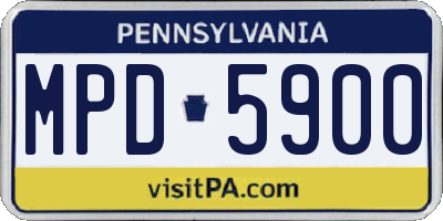PA license plate MPD5900