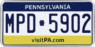 PA license plate MPD5902