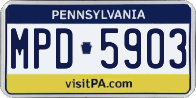 PA license plate MPD5903