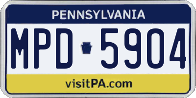 PA license plate MPD5904