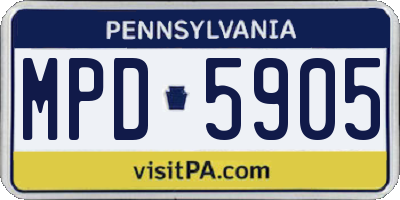 PA license plate MPD5905