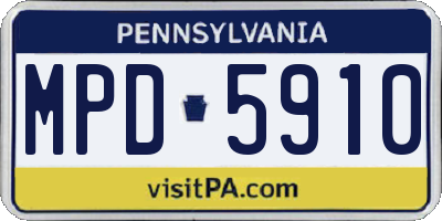 PA license plate MPD5910