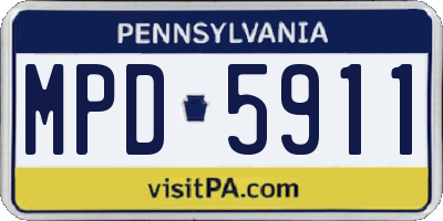 PA license plate MPD5911