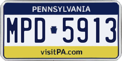 PA license plate MPD5913